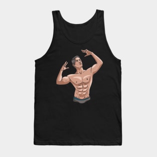 Bodybuilder Posing Bodybuilding Gym Fitness Weight Training Tank Top